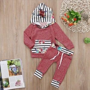 The Aleeyah - Baby Girl Cabernet Floral 2 Piece